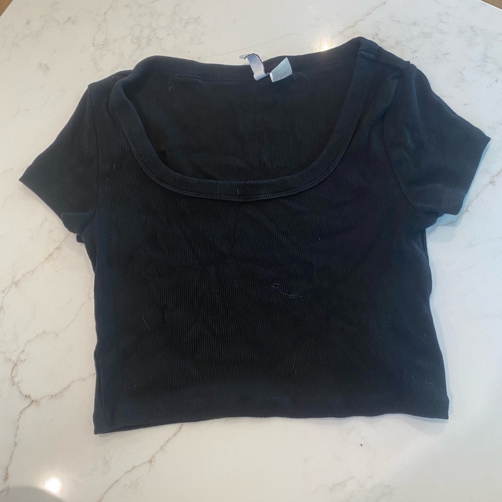 H&M Divided Black Ribbed Top